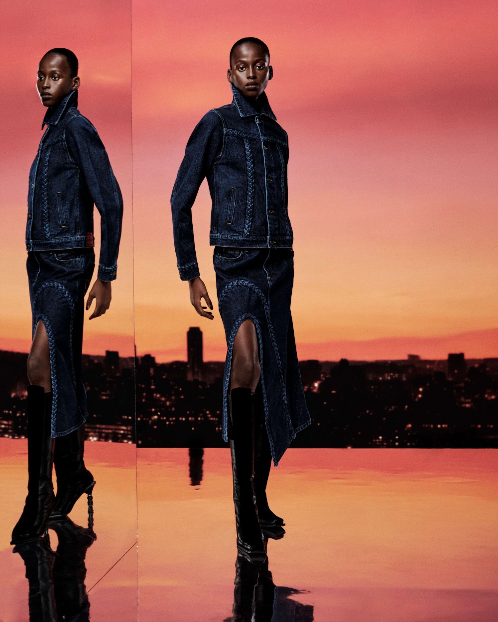 Ahluwalia AW26: las relaciones trenzadas con colores fríos