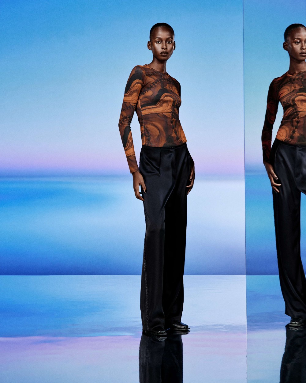Ahluwalia AW26: las relaciones trenzadas con colores fríos