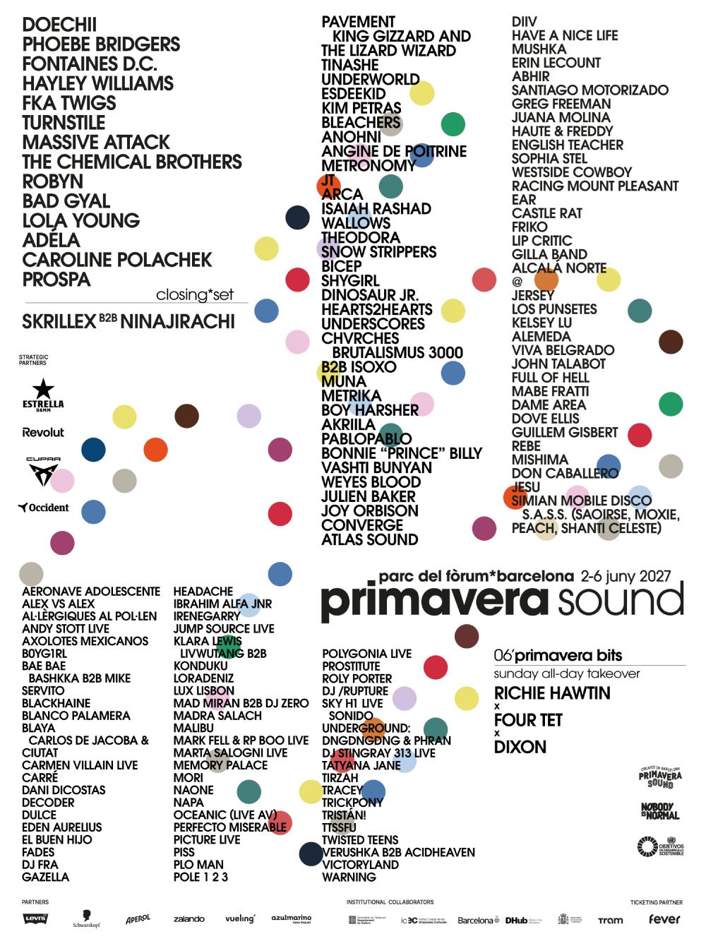 Primavera Sound 2027 anuncia su cartel: ¡felices 25 años!