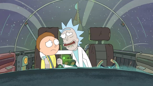 Imagen promocional de la serie de animación Rick y Morty.