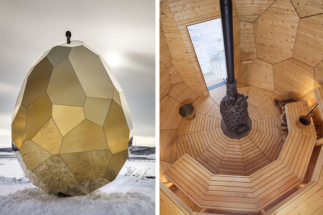 Solar egg: Un lugar de encuentro, una sauna pública 