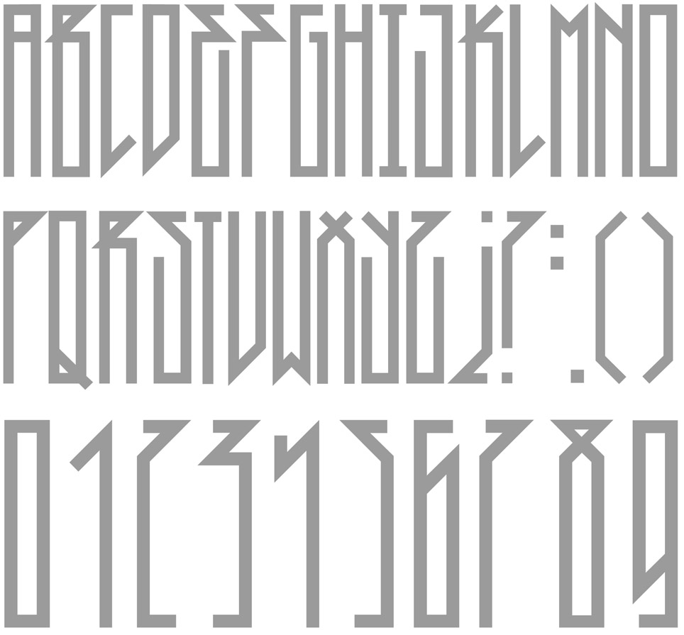 Tipografía gratuita Funky home: una fuente con forma de rayo.